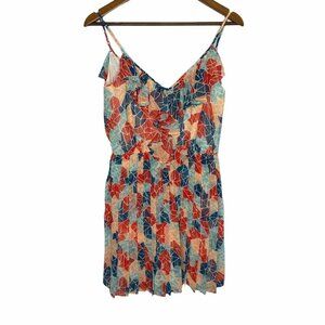 BCBGeneration Dress size Medium Multicolor Geometric Chiffon Light Weight Ruffle